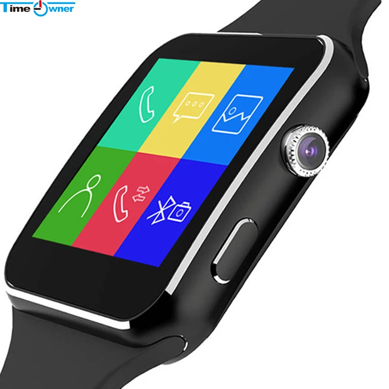 Timeowner X6 Bluetooth Смарт-часы Android Функция "антипотеря Sync умные часы с уведомлением Поддержка сим-карты TF карты для huawei Xiaomi samsung
