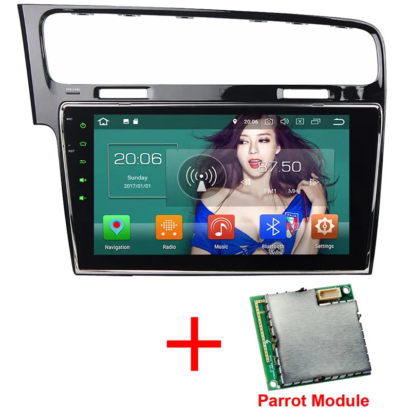 Radio Parrot Module KLYDE 10," ips 4G Восьмиядерный Android 8,0 4 Гб ОЗУ 32 Гб ПЗУ автомобильный DVD мультимедийный плеер радио для Volkswagen VW Golf 7 MK7 2013 - Цвет: Radio Parrot Module