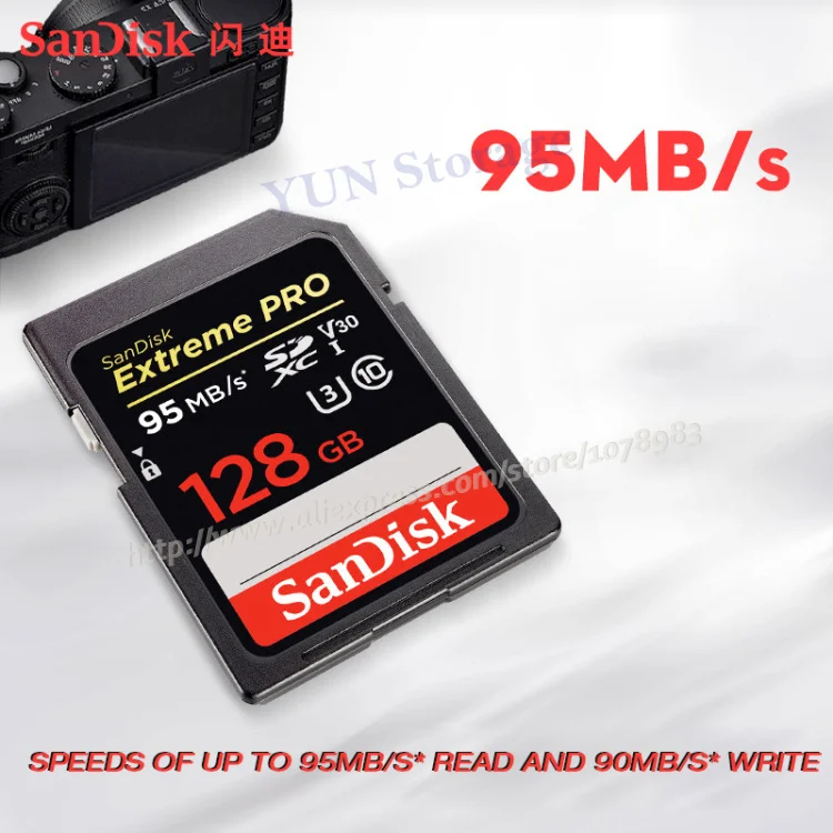 Двойной Флеш-накопитель SanDisk Extreme PRO SDHC объемом до 32 GB 16 GB/SDXC 256 ГБ 64 Гб 64 Гб SD карты C10 U3 до 95 МБ/с. для камеры/видеокамеры/карта памяти компьютера