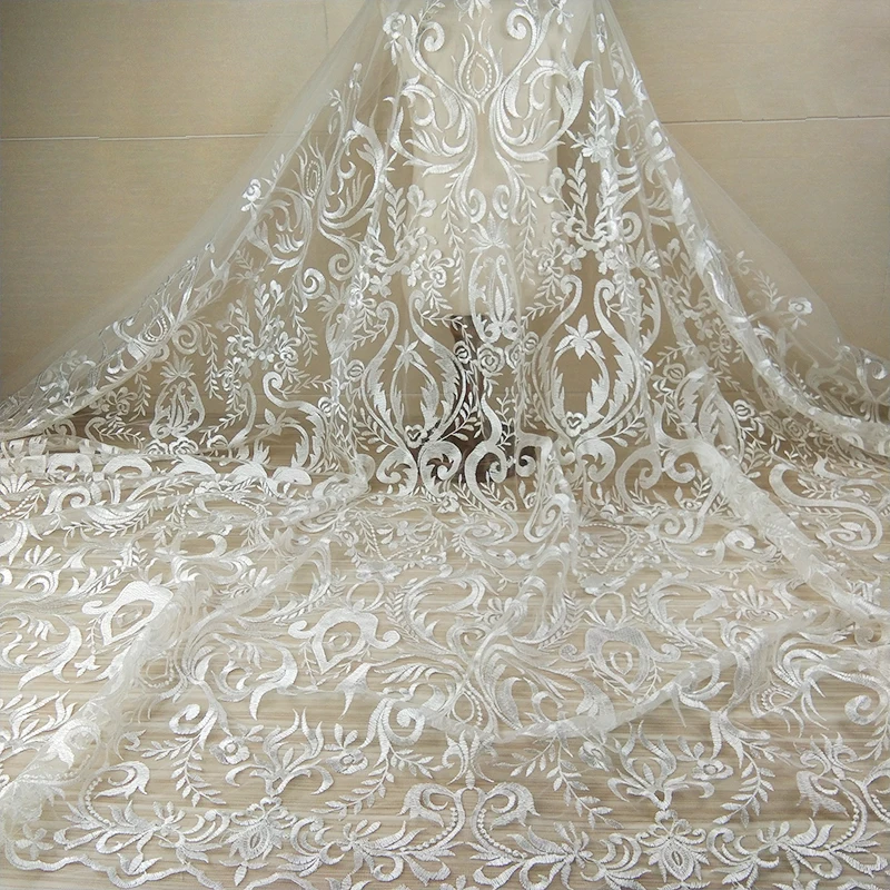 

2yards Latest African Laces 2019 Mesh Embroidery Fabric High Quality French Tulle Lace For Nigerian Wedding Dresses Lace Fabrics