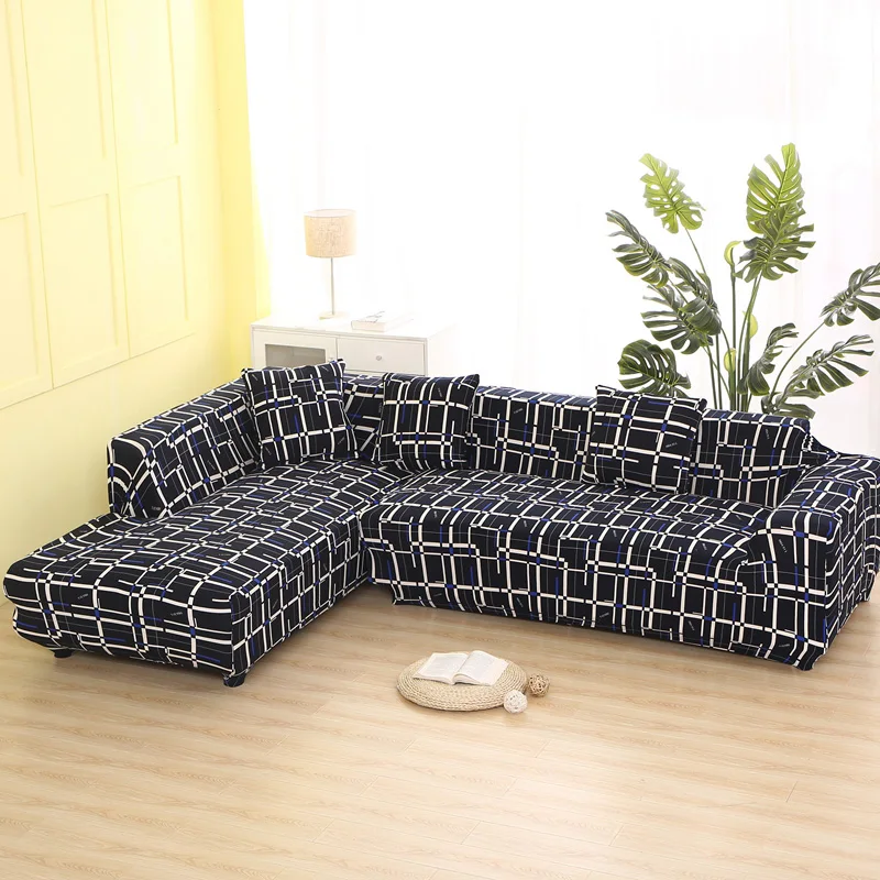 10 2 шт. Чехлы для дивана в форме L, эластичные Угловые диванные чехлы для гостиной, секционные диванные чехлы, универсальные эластичные чехлы из спандекса - Цвет: 10