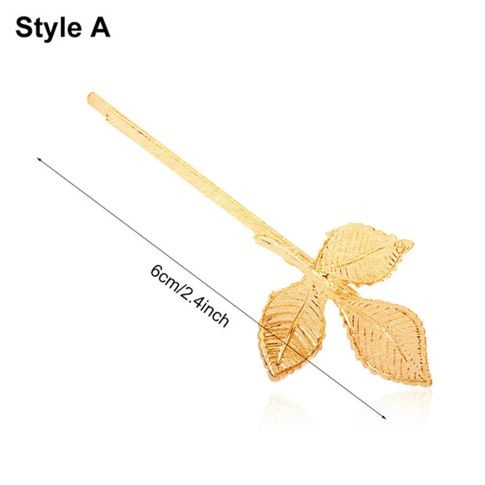 1PC Metal Leaf Shape Hair Clip Women Bride Hairpins Headwear Barrettes Hairdress Hairgrips Styling Tool Accessories | Красота и
