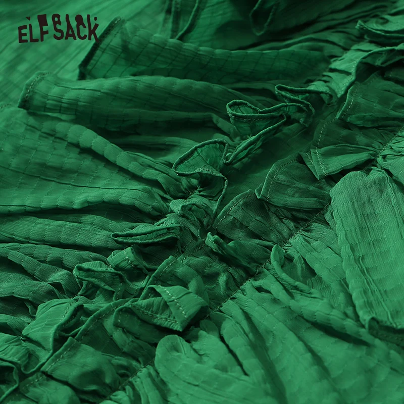 Женская блузка с оборками ELFSACK белая Повседневная рубашка треугольным вырезом и