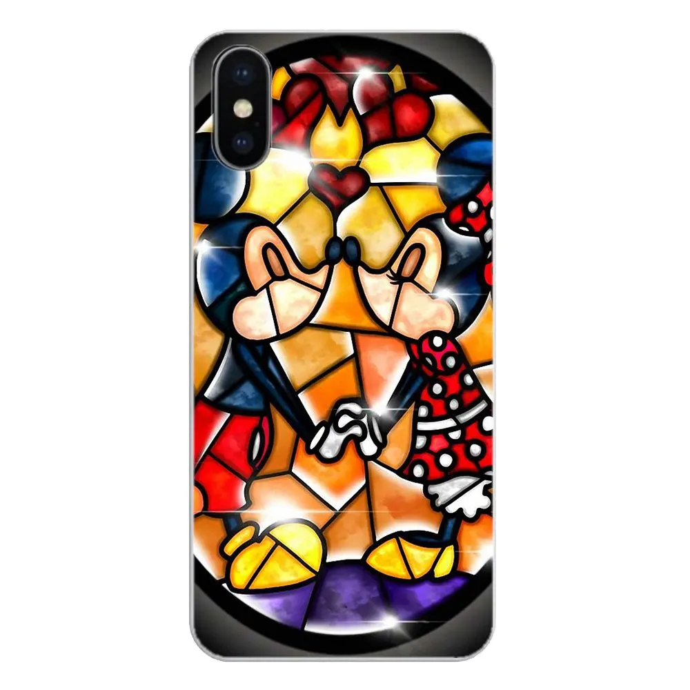 Stained Glass Mickey window painted Silicone Phone Case Cover For Samsung Galaxy A5 A6 A7 A8 A9 J4 J5 J7 J8 2017 2018 Plus Prime |