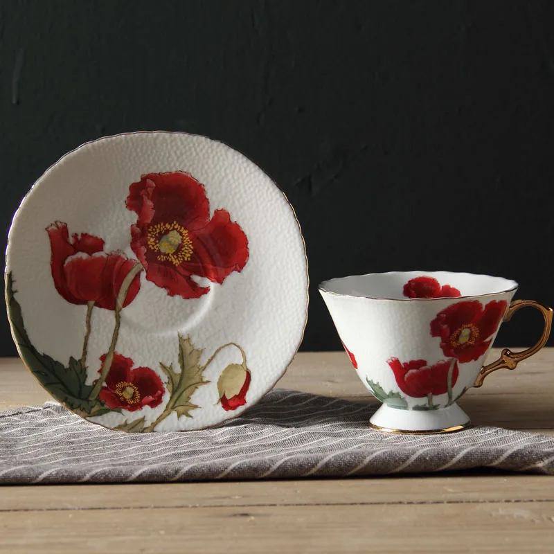 220 мл превосходный Роскошный цветок позолоченный Китайский костяной фарфор