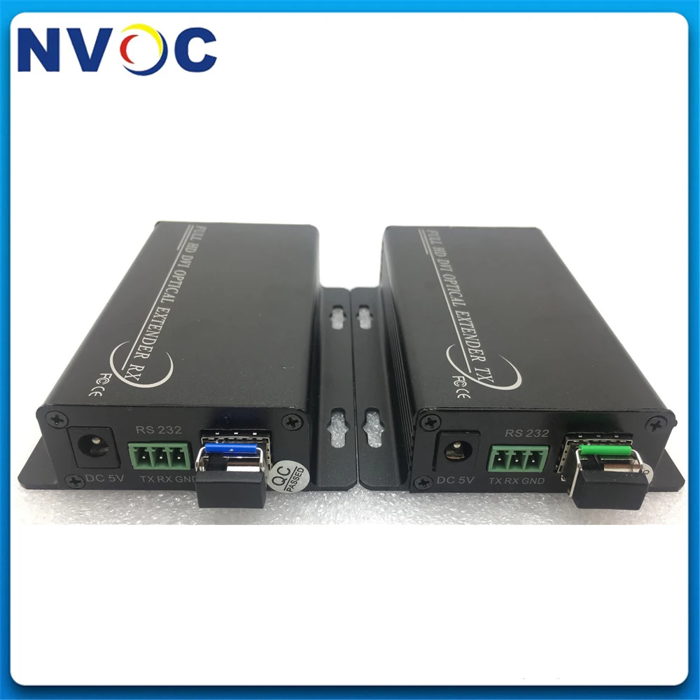 Мини Тип несжатый DVI по оптоволокну оптический передатчик и приемник+ 1Ch RS232 данных, 1080 P, евро зарядка с 3g, SM, SX, 10 км, LC SFP
