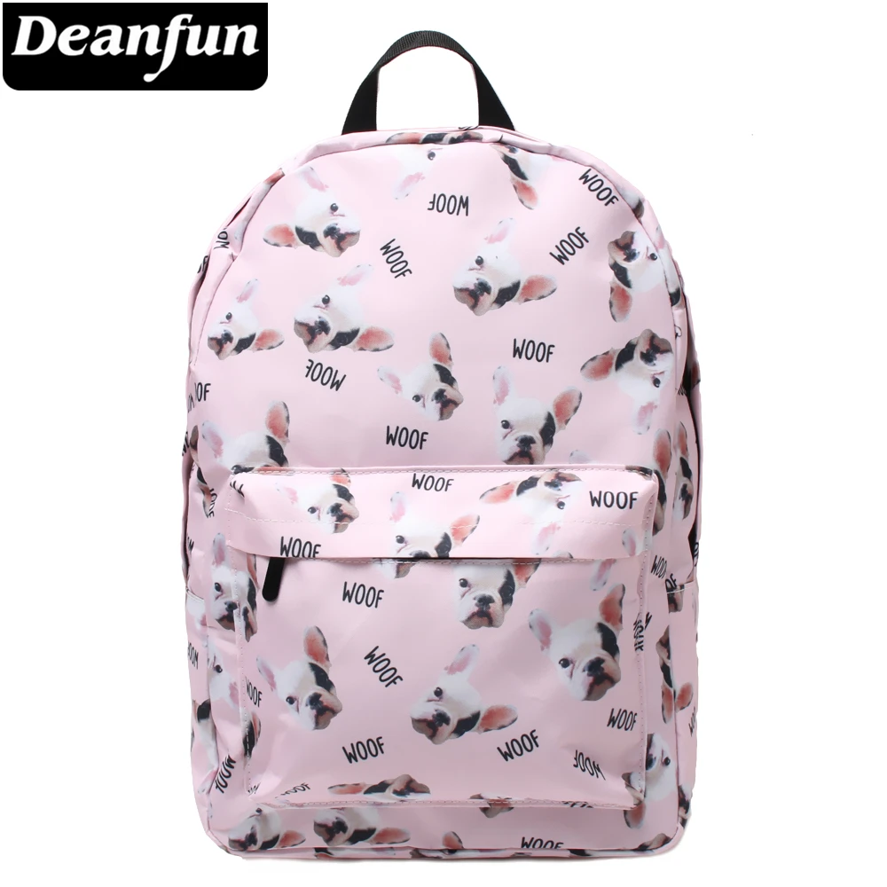 Deanfun рюкзак с изображением бульдога животных печати милый для подростков девочек