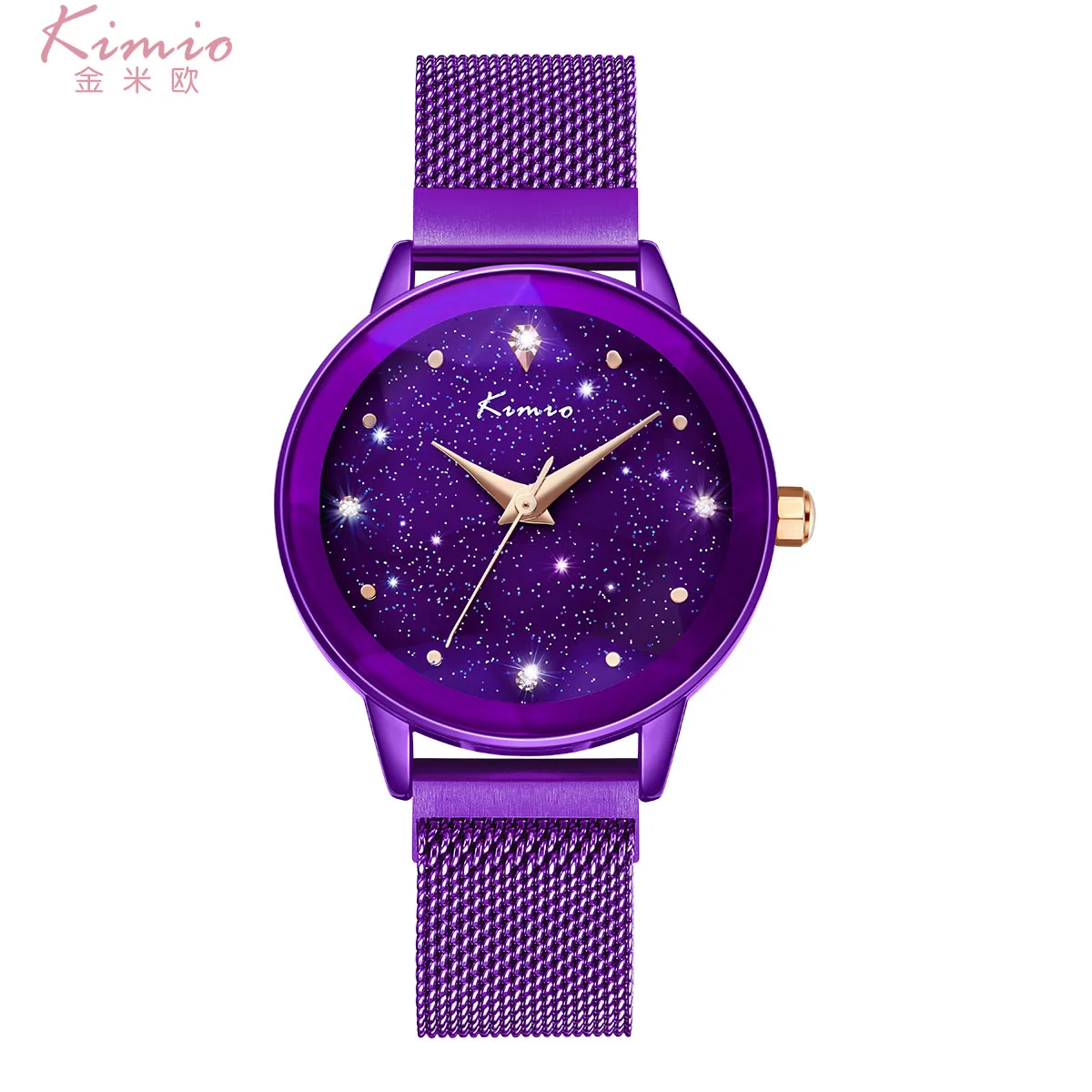 KIMIO кварцевые бриллиантовые Наручные часы алый розовый золотой женский браслет