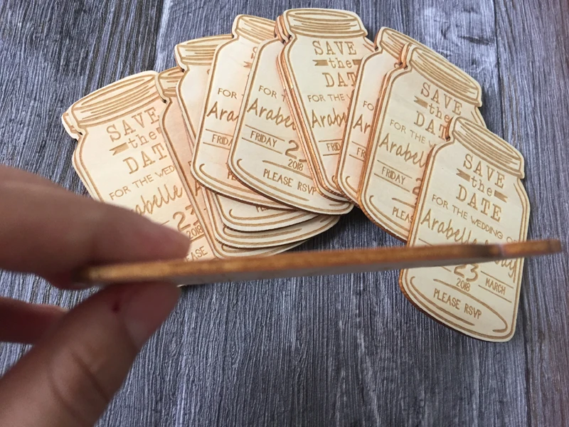 Деревянные магнитные бирки сохранить дату Свадебное приглашение с