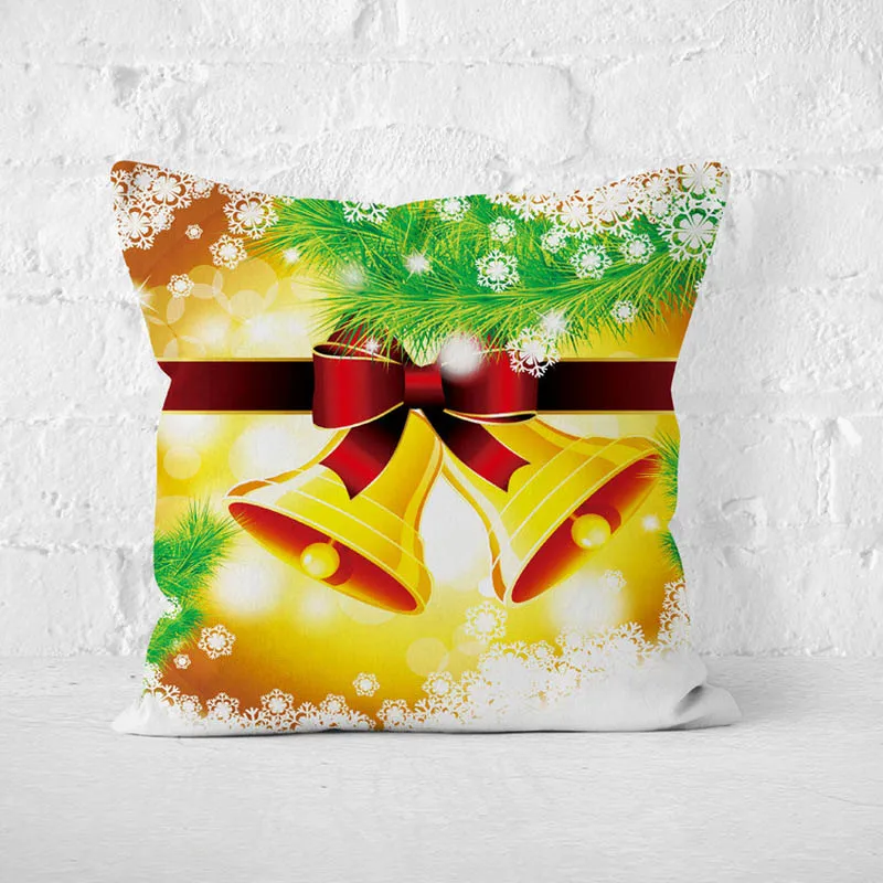 CUSCOV best selling Christmas soft polyester pillowcase Santa Claus bell gift sofa bed cushion | Дом и сад