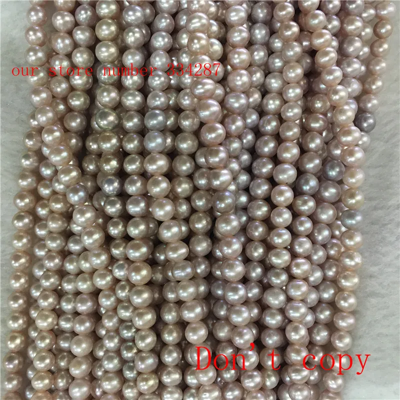 New A 6-7mm Genuine Natural purple /Lilac Freshwater Pearl Loose Beads 14 inches |