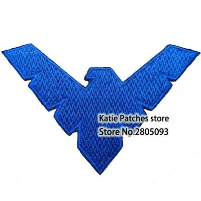 Синий Nightwing логотип ткань Железный патч DC Comics Супер герой вышитый орел куртка