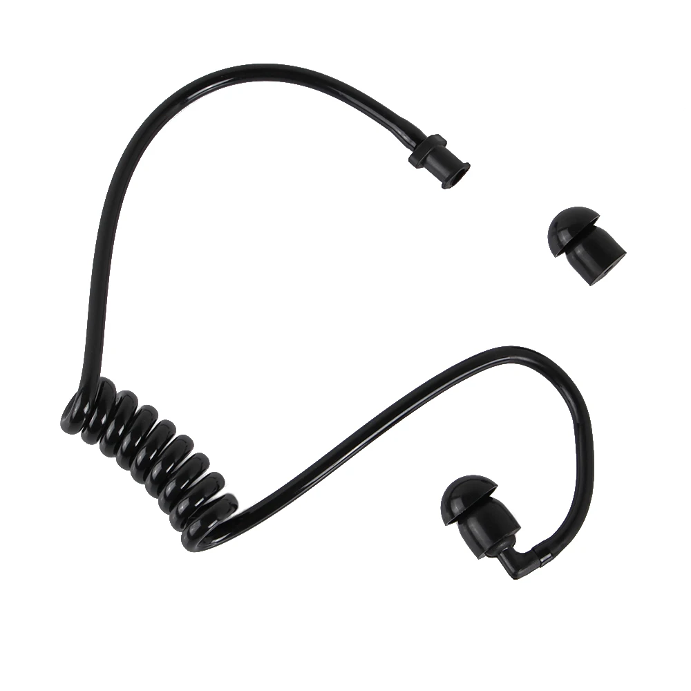 10pcs/lot black detachable air tube with earphones for motorola radio earpiece earpiece replacement black detachable air tube