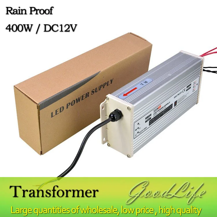 DC 12V 400W дождестойкий Светодиодный источник питания адаптер для наружного