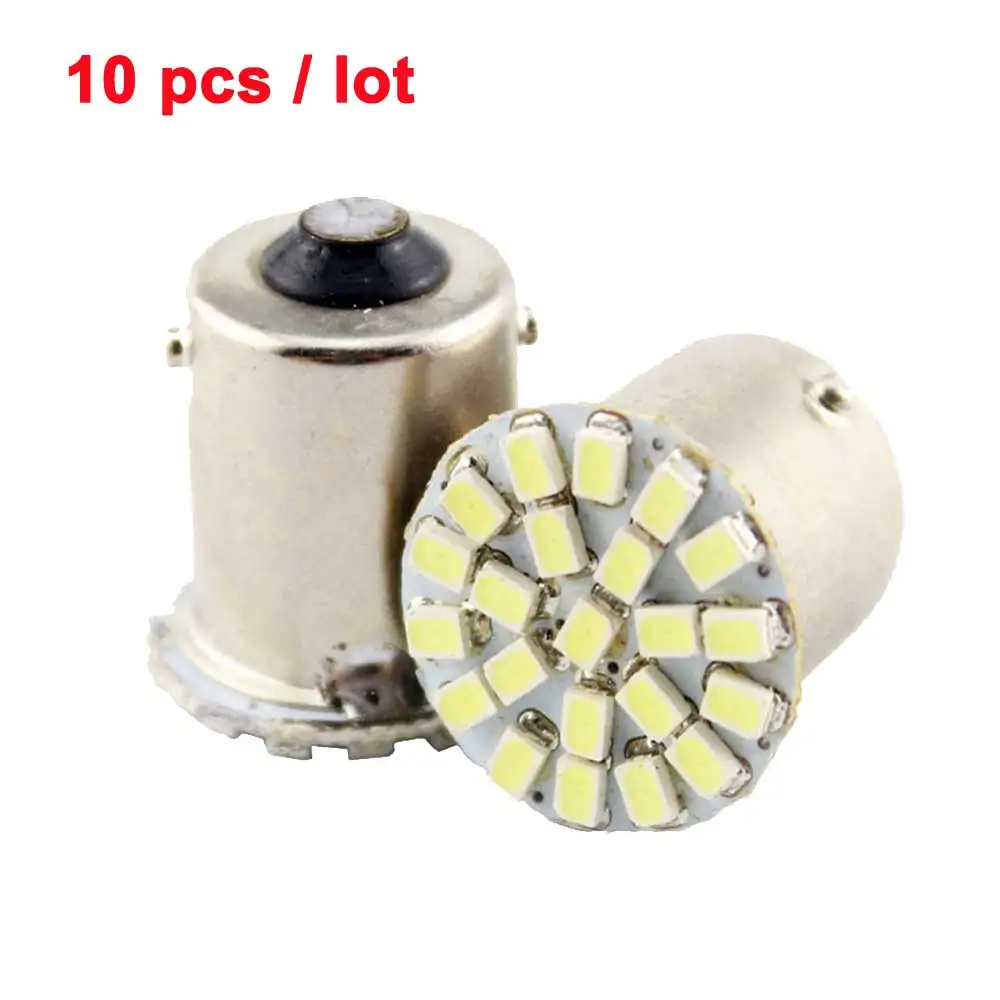 10 шт. 1156/BA15S 1157/BA15D светодиодный стоп сигнал S25 22 SMD 3020 задний фонарь Поворотная