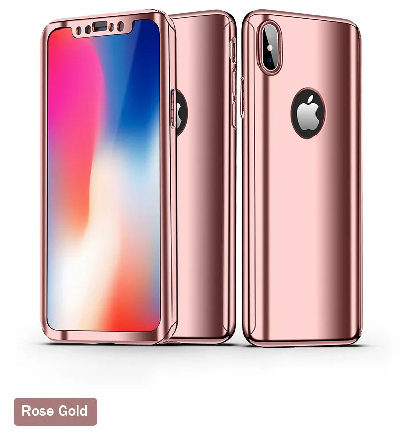 360 позолоченный зеркальный чехол для iPhone X XS Max XR 7 8 6 6S Plus 5 5S SE чехол для телефона samsung S8 S9 Plus Note 9 8 S7 Edge A7 A5