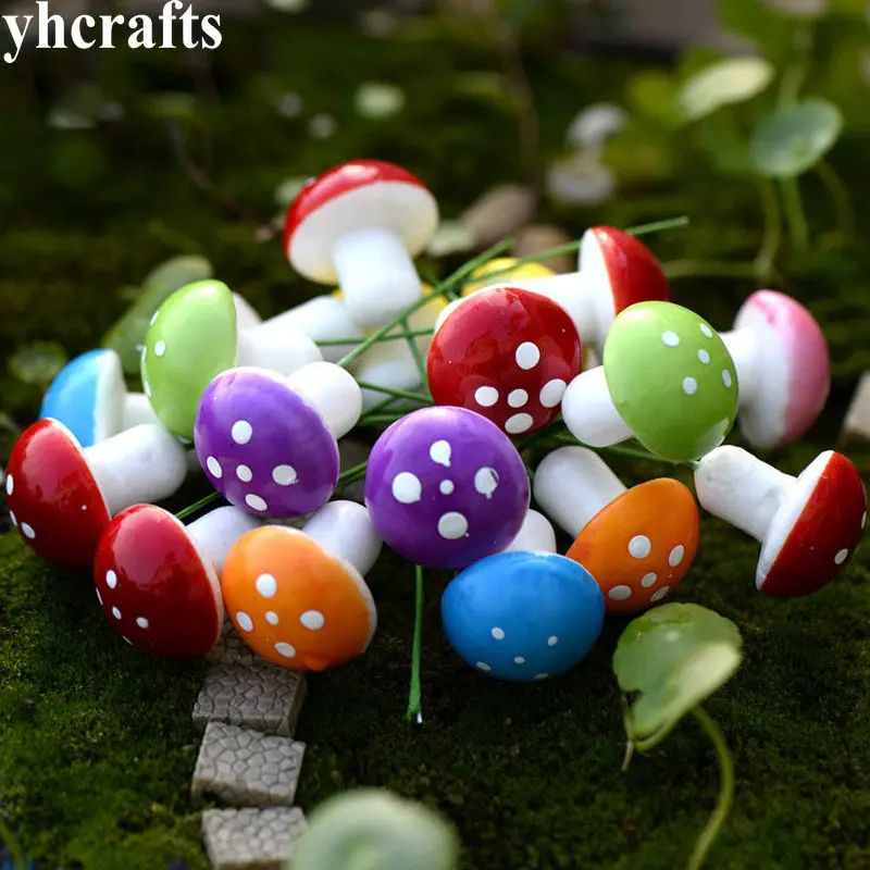 16PCS/LOT,8 color polystyrene mushroom Easter crafts Spring decoration Garden Flower pot ornament simulation Cute Mini Cheap OEM