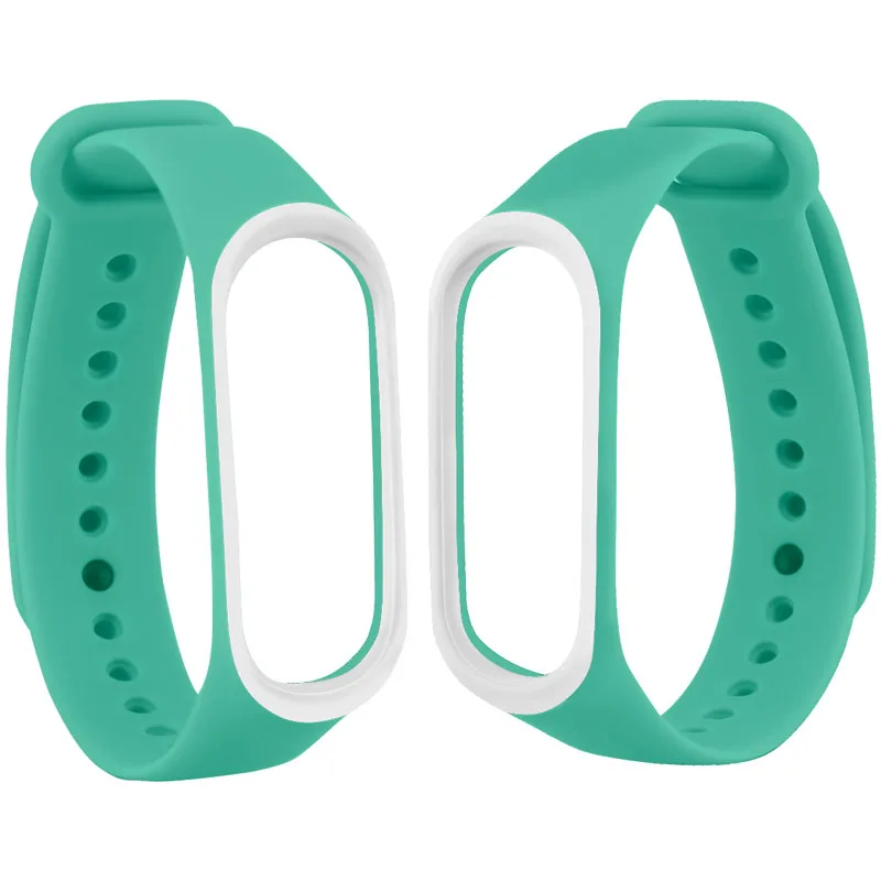 10 Mi Band 3 4 браслет для Xiaomi mi 3 4 ремешок на запястье Двойной Цветной силиконовый браслет Смарт-браслет аксессуары - Цвет: 10