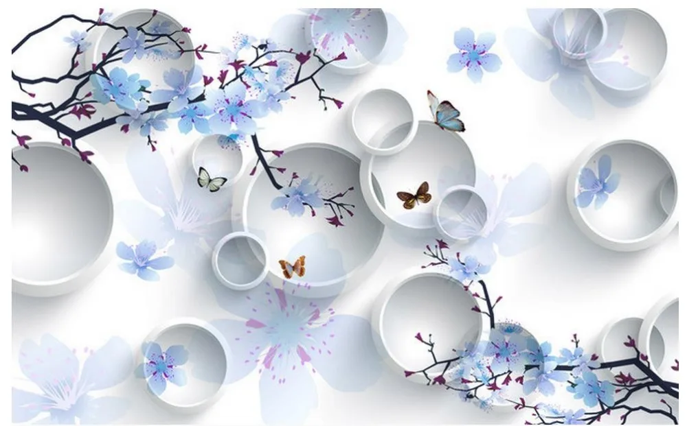 Фотообои на заказ любого размера фарфоровые цветы художественная живопись для