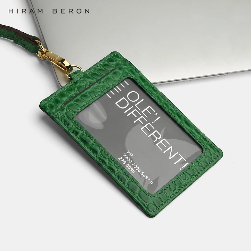Hiram Beron именной идентификационный держатель с выдвижным тисненым крокодиловым