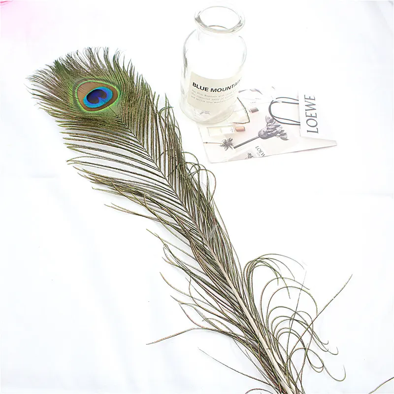 40-45 50 шт. por atacado 40-45 см 16-1" penas bonitas do pavao natural olhos para roupas DIY decoraçao - Цвет: 40-45