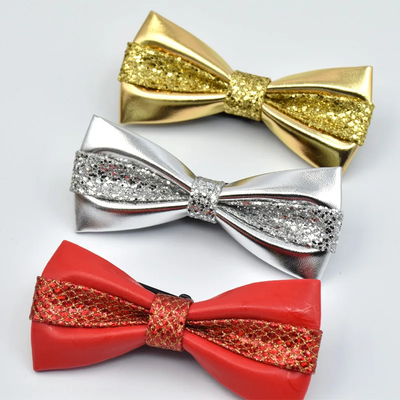 Из искусственной кожи Для мужчин Роскошные Bow Tie Solid Gravata танец bowtiecorbatas Hombre