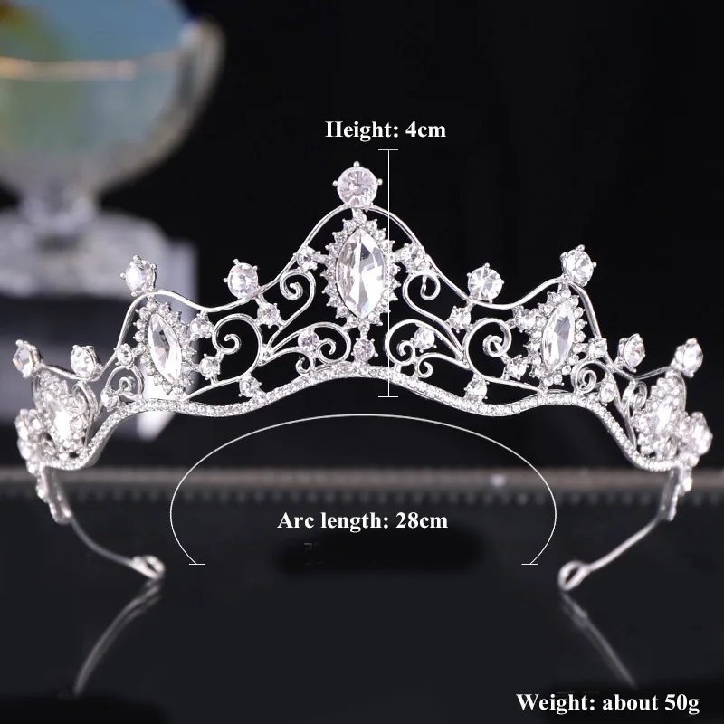 Женская диадема с кристаллами FORSEVEN золотистая или Серебристая инкрустацией