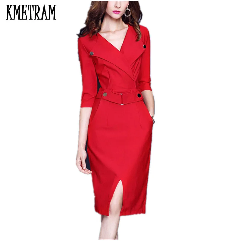 2020 Европейский стиль весна осень облегающий костюм офисное платье черные платья