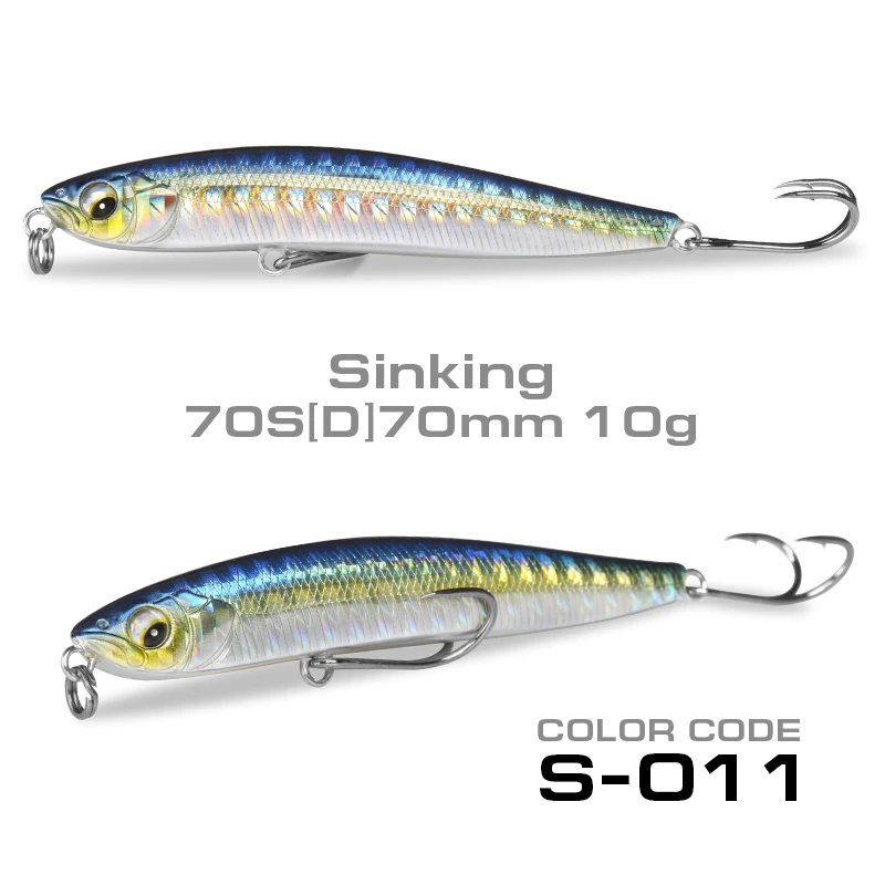 70SD SinKing S011 SFT рыболовные приманки 90 мм 7,5g 17g 70 мм 4,3g 10 ghard карандашные приманки плавающий/опускается на дно искусственные морской окунь приманка для рыбы - Цвет: 70SD SinKing S011