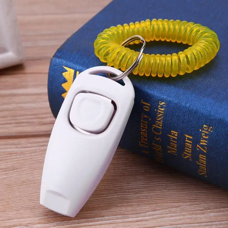 Mini Pet Trainer Clicker Pet Dog Cat Training Key Ring Whistles and Wrist Strap Pets Training Products Tools