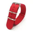 Ремешок нейлоновый для наручных часов, красный браслет из тканого волокна в стиле НАТО, 18 мм 22 мм 24 мм