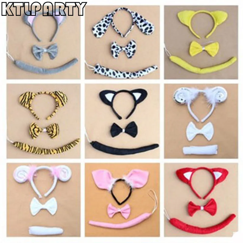 Повязка на голову с животными для детей и взрослых хвостом кошкой обезьяной