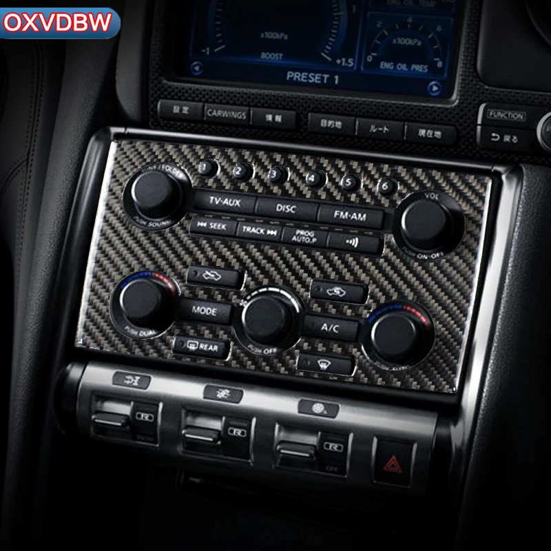 Для nissan GTR R35 углеродное волокно кондиционер CD панель декоративная крышка отделка