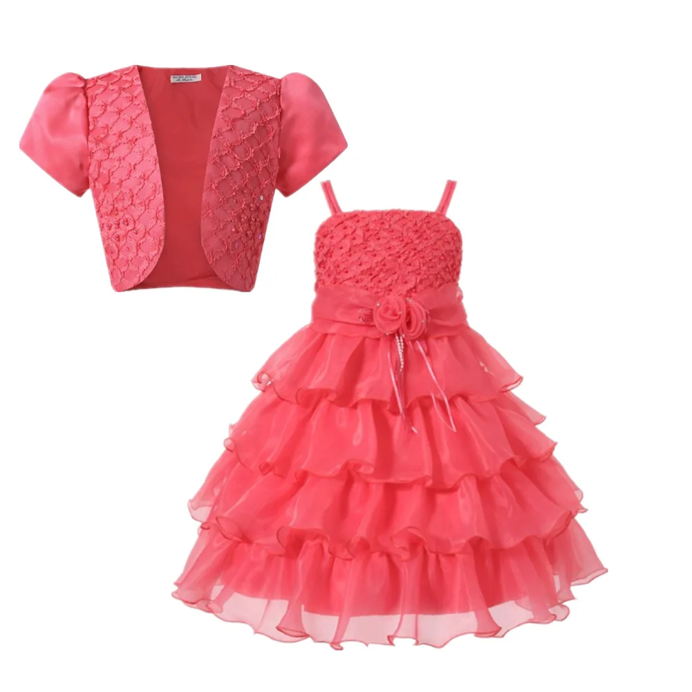 Ликвидация! Вечерние платья для девочек с болеро многослойное бальное платье из