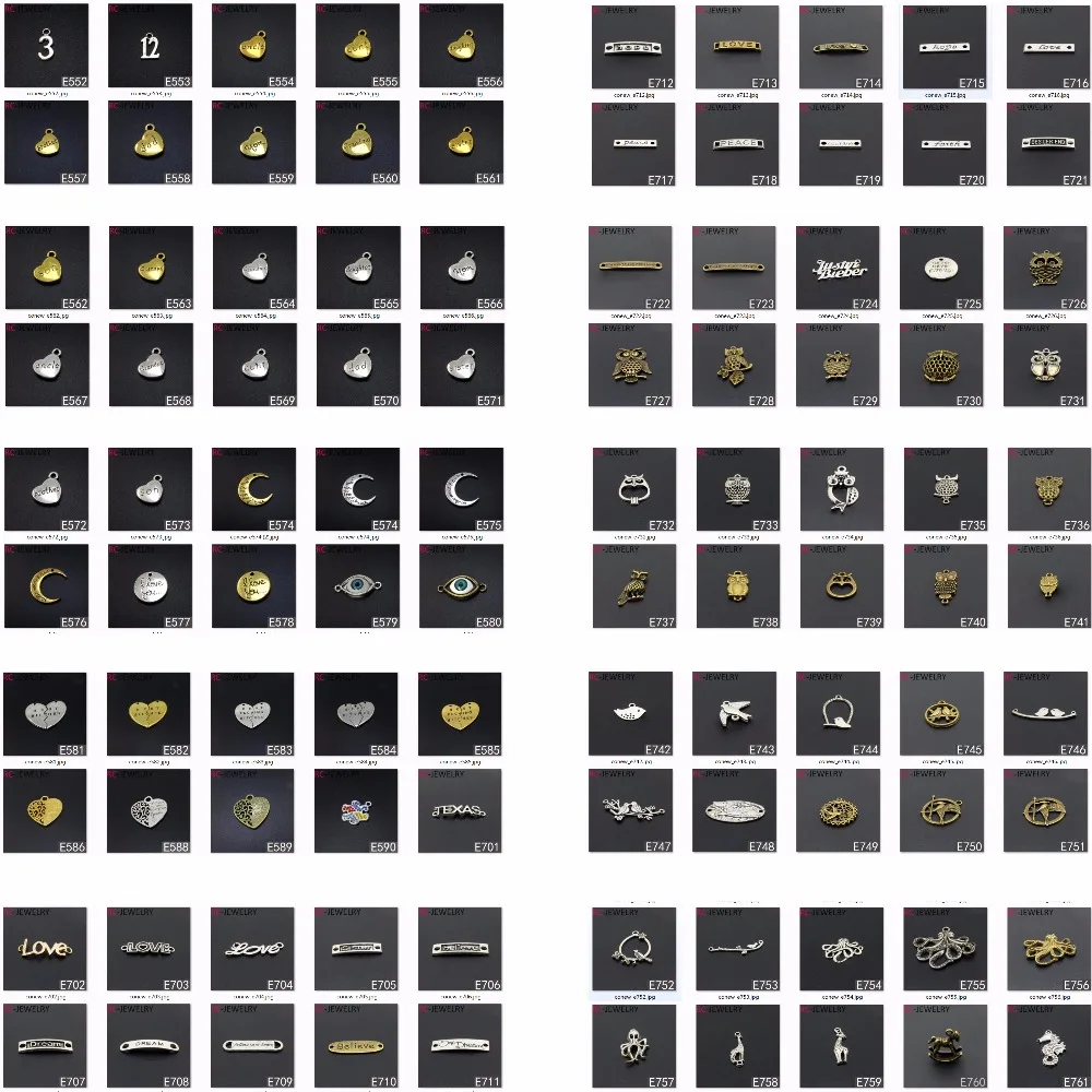 40 шт. смешанные Античное золото сердце Талисманы дедушка бабушка дочь сын mon папа
