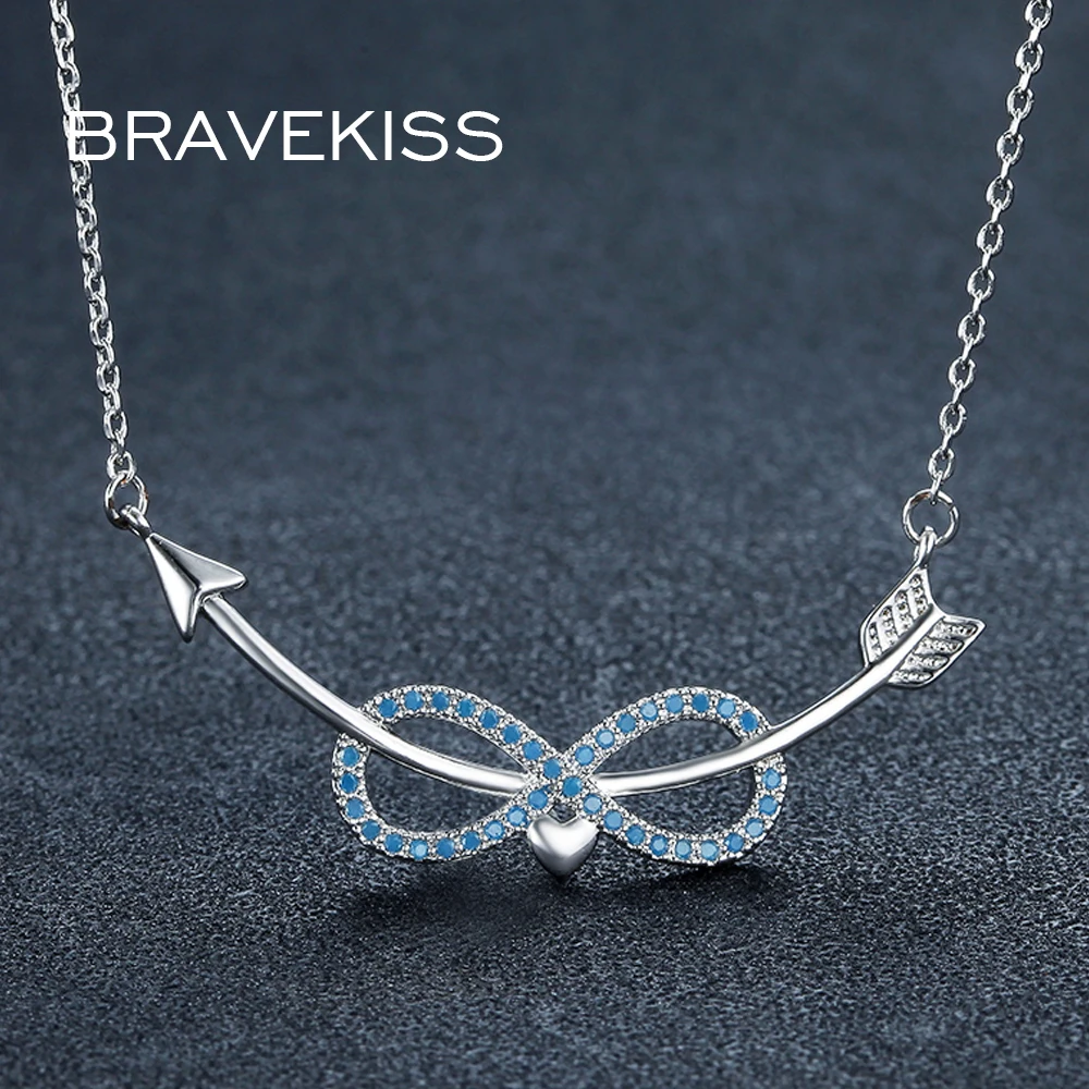BRAVEKISS ожерелья с кулоном в виде стрелы любовь сердце бесконечность цепочка звено