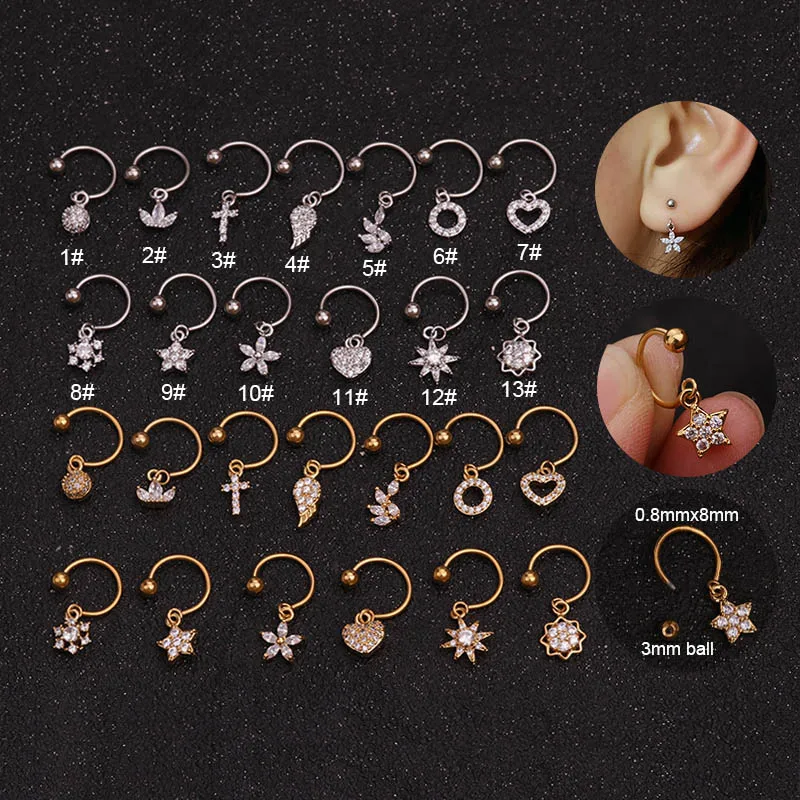 Серьга Подкова Sellsets из нержавеющей стали Ювелирное Украшение для пирсинга с