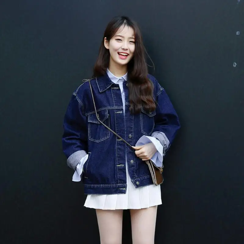 Де Голубь 2016 модели делятся короткий джинсовый жакет большой ярдов женский дикий