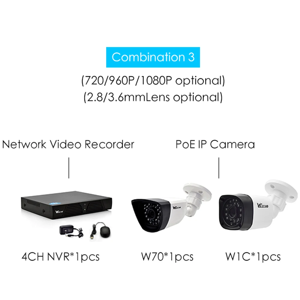 Wistino CCTV PoE ip-камера XMeye наблюдения NVR комплекты 720P 960P 1080P наружная система