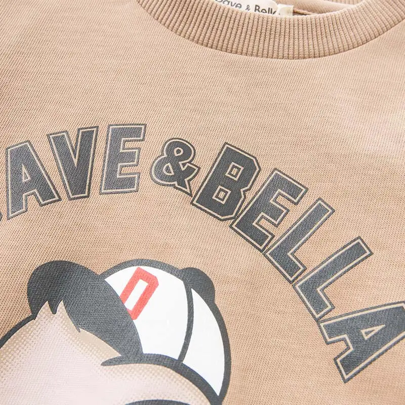 DBK8143 dave bella/Осенняя детская футболка От 5 до 13 лет для мальчиков детские топы с