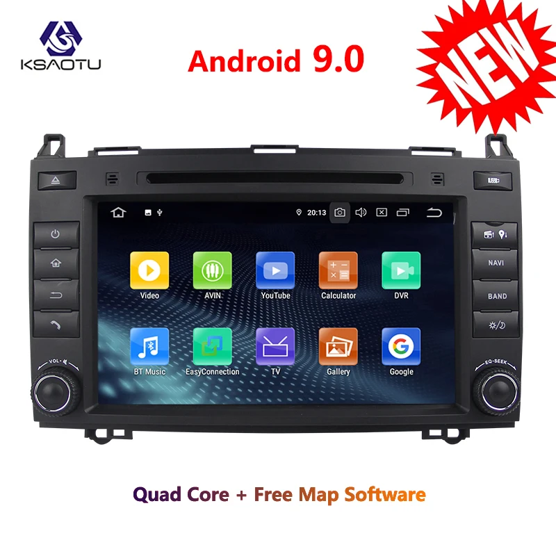 KSAOTU 8 &quotDAB + 4G Android 9 0 автомобильный DVD плеер SD GPS для Mercedes Benz A/B Class Sprinter Vito