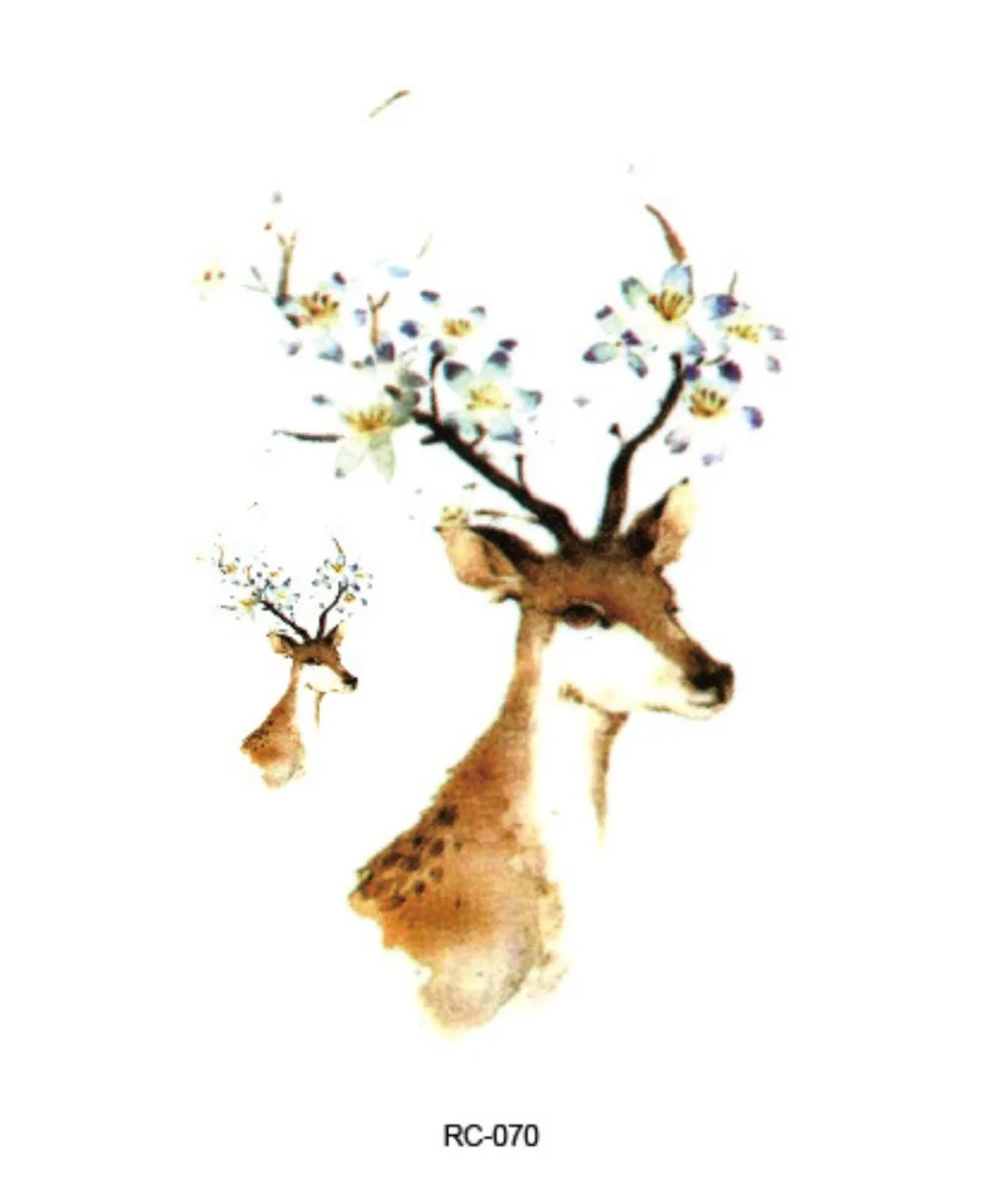 16pcs/lot Temporary Tattoo Sticker 3D Christmas Trees Gift Deer Tatoo Water Transfer Sexy Fake Henna Flash Tattoos | Красота и