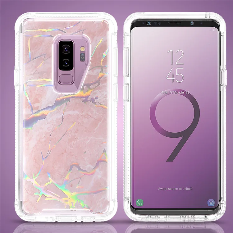 Модный яркий цветной мраморный стильный чехол для телефона samsung Galaxy S9 S10 Plus S10 E Note 9 PC+ TPU полный корпус противоударный чехол