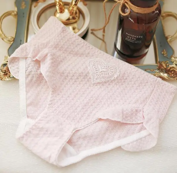 Pink Настоящая фотография, Размеры M, L, XL, Kawaii, милые, Лолита, высокая посадка, Менструальный гигиенический период, трусы, нижнее белье, стринги, нижнее белье, WP519 - Цвет: Pink