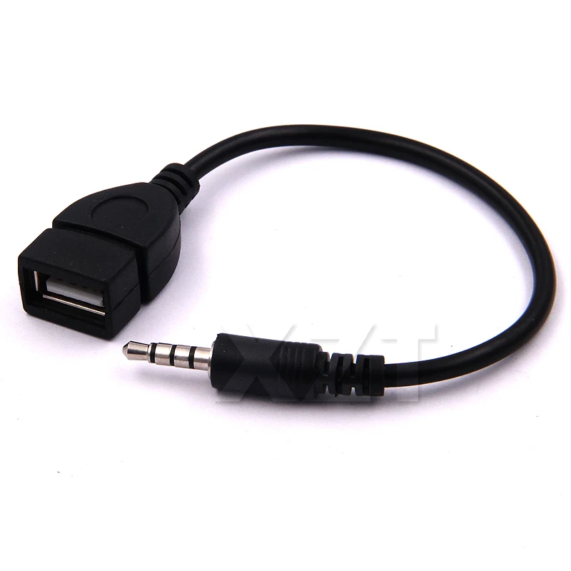 10 шт./лот 3 5 мм штекер аудио AUX разъем к USB 2 0 Тип A гнездо OTG конвертер адаптер
