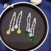 be8 brand new design colorful aaa cubic zirconia bridal beautiful drop dangle earrings women party show pageant accessorie e 297