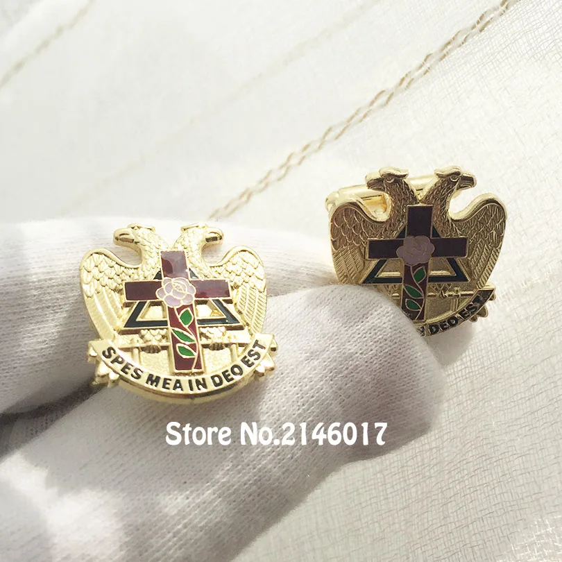 

10 pairs Masonic Masonry Freemason Cuff Link Freemasonry Masons Cufflinks Sleeve Button Scottish Rite Rose Croix Cross 32 Degree