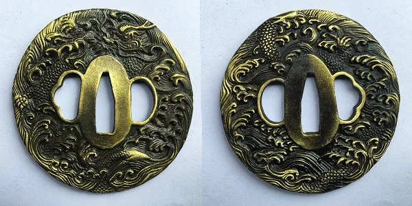 dragon 8 Японский меч катана вакидзаси Танто интимные аксессуары Высокое качество сплава животных Бронзовый Tsuba и Fuchi Кашира Menuki - Цвет: dragon 8