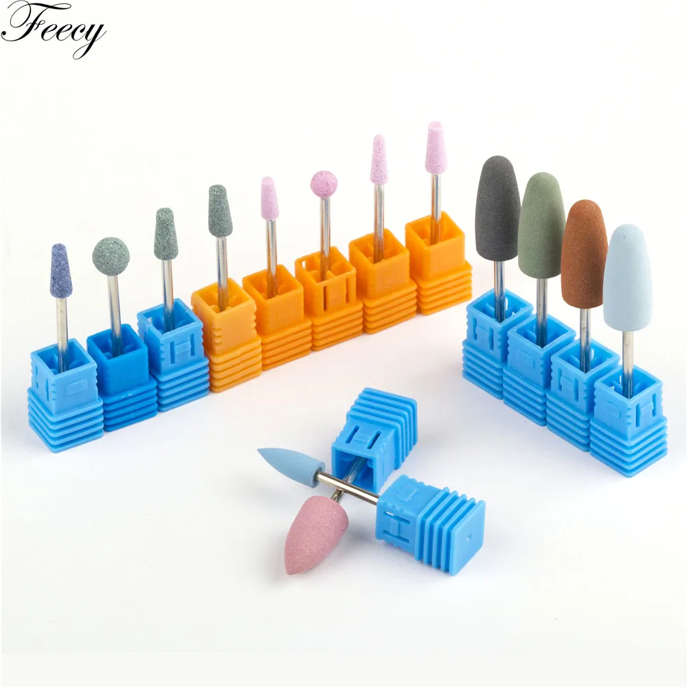 Ball Rubber Nail Drills Bits Stone Ceramic Milling Corundum Cutters Brush Electric Machine Rotary Polish Manicure Tools Feecy 4T | Красота и