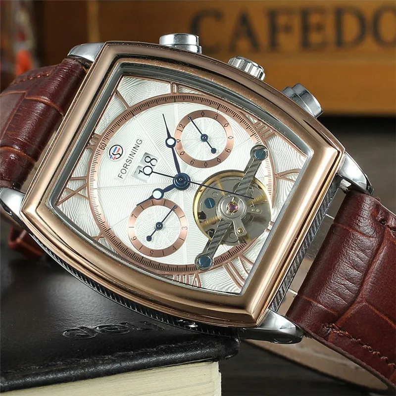 FORSINING Tourbillon Мужские часы Топ бренд класса люкс Дата Неделя мужские